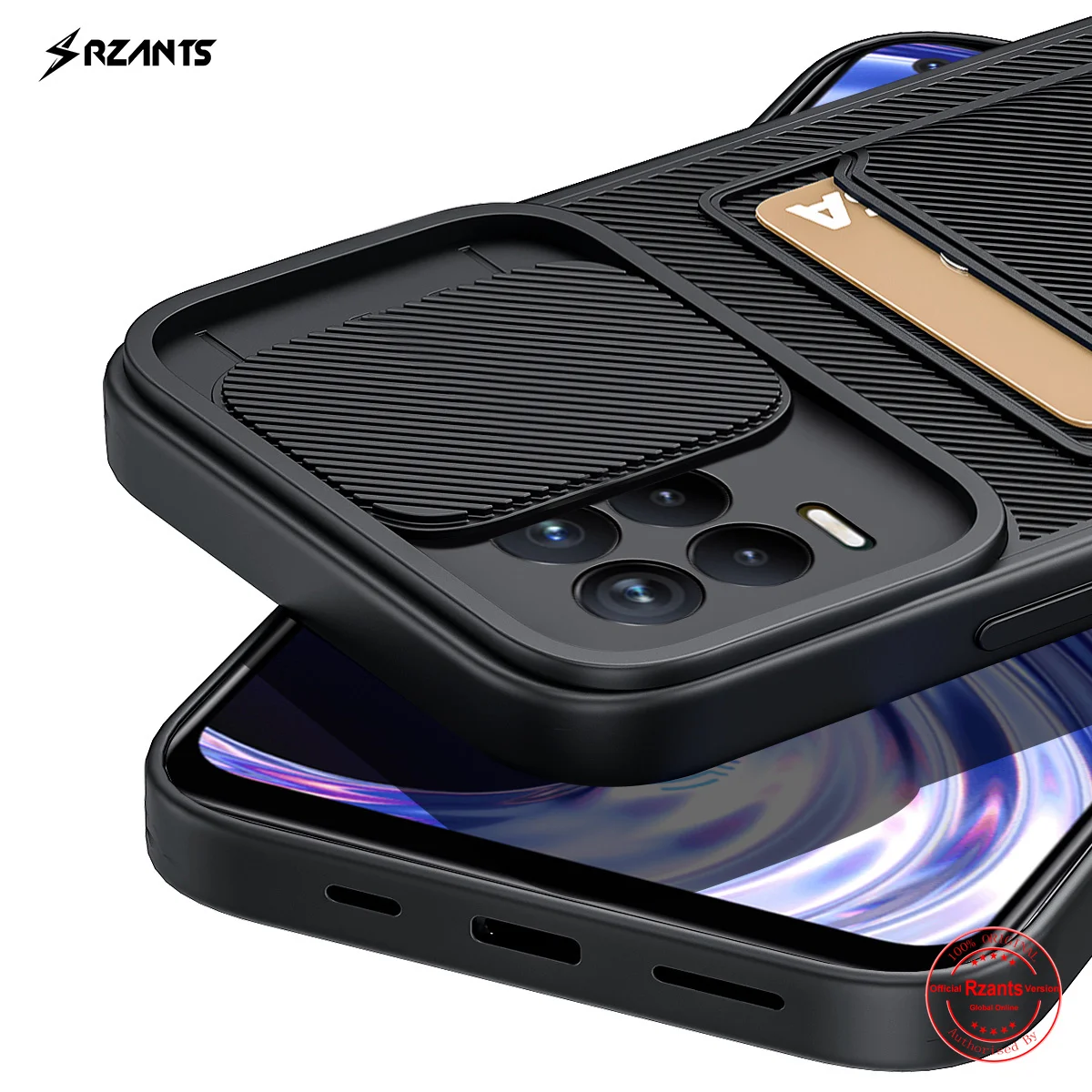 

Rzants For OPPO Realme 8 8i PRO 4G Case Camera Lens Protection Square Wallet Card Slot Silicone Shockproof Cover