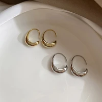 new fashion minimalist silver color stud earrings vintage geometric ellipse handmade earrings party accessories jewelry gift