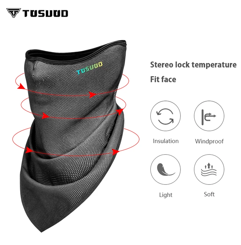 TOSUOD зимняя полумаска для лица маска страйкбола сохраняющая тепло велосипедная