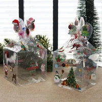 5pcs christmas transparent gift box santa claus snowman elk candy boxes packaging christmas decoration for home new year decor