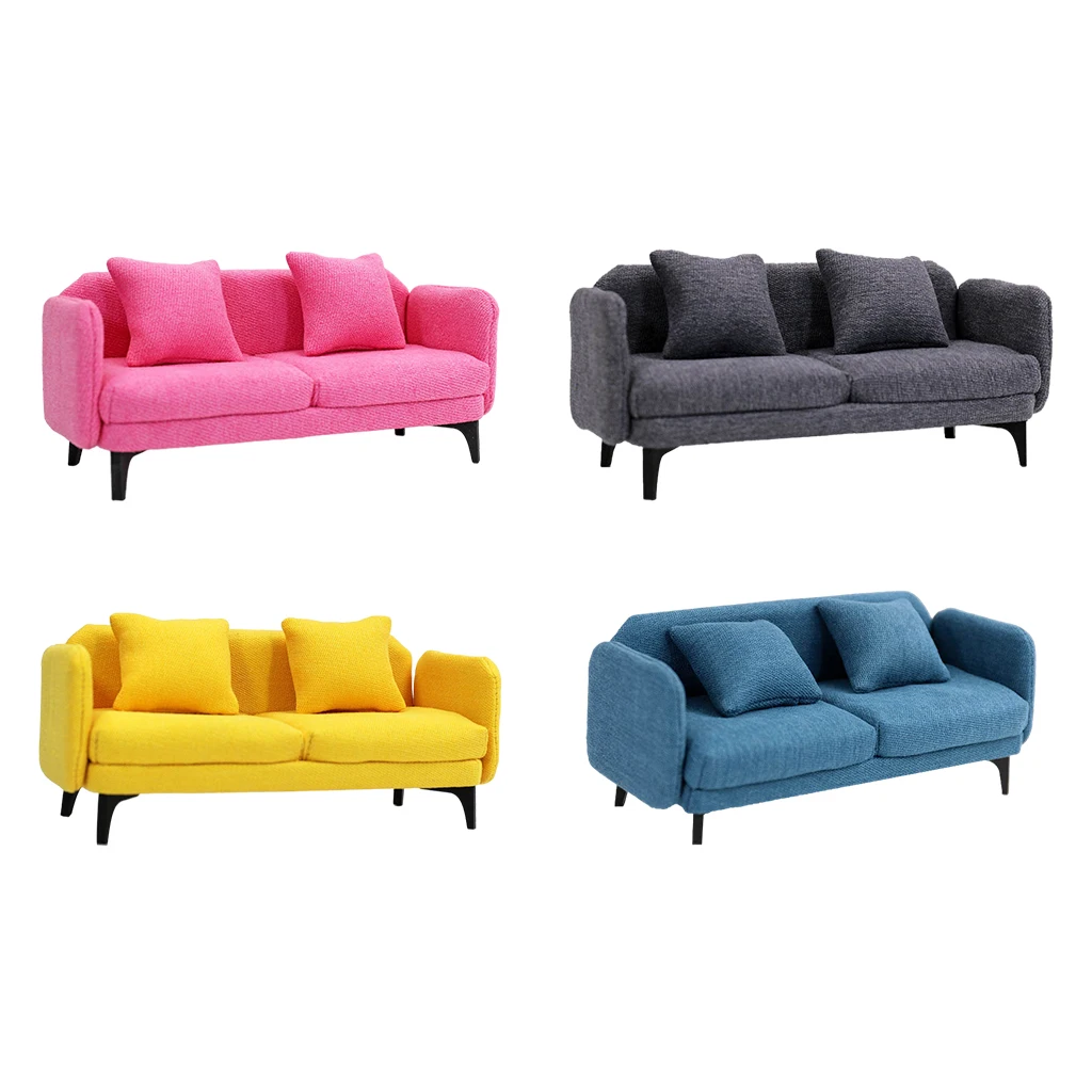 

1:12 Dollhouse Double Sofa Miniature Mini Furniture Ornament Accs Gifts