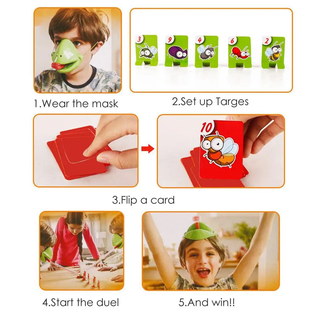 Забавная маска лягушки карточная игрушка жадная хамелеоновая ящерица торчащий