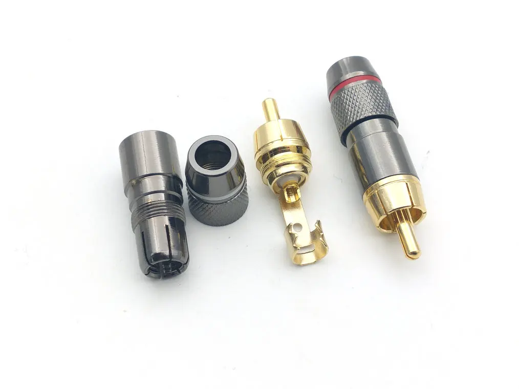 2PCS Copper RCA Plug Gold Plated Audio Video Adapter | Обустройство дома