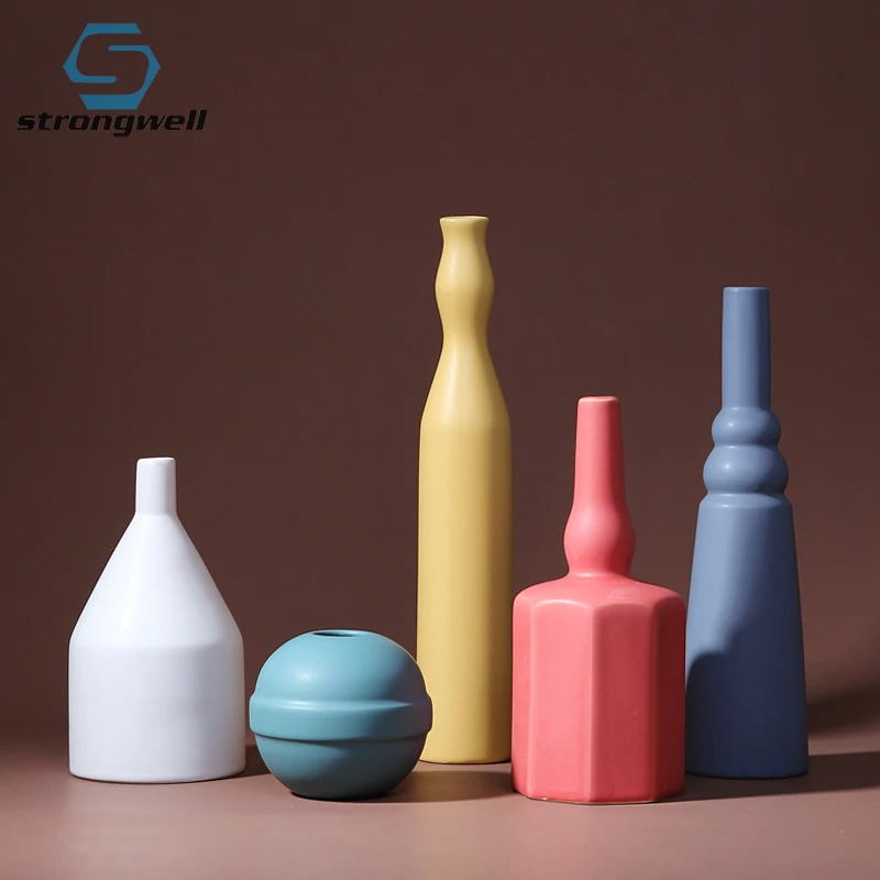 Strongwell керамическая ваза для цветов скандинавский декор домашний Morandi цвет