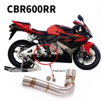 motorcycle exhaust for honda cbr600rr f5 2005 2018 cbr 600rr escape muffler modified middle tube link pipe eliminator enhanced