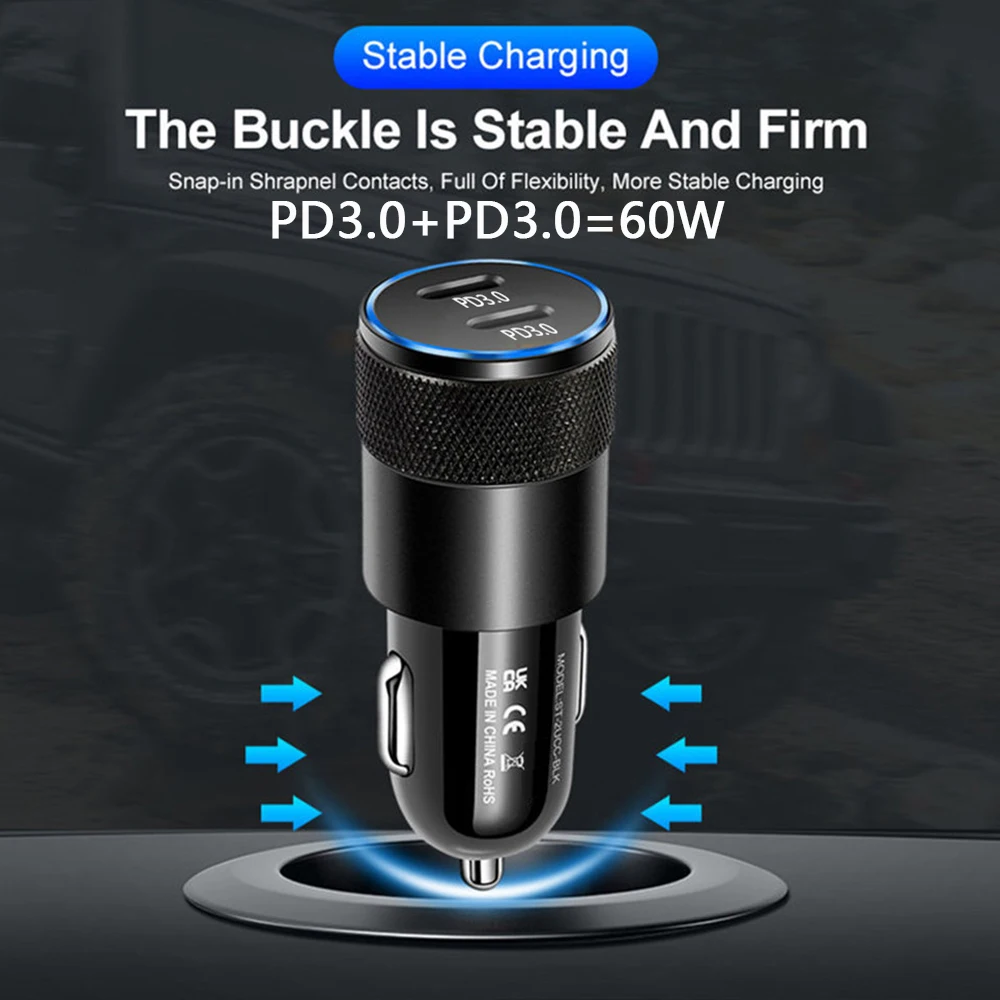 Зарядное устройство QC3.0 5 А адаптер для быстрой зарядки телефона двойной тип C PD