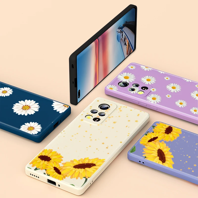 

Daisy Sunflower For Honor 50 SE 30 30S 20 20i 20E 10X 10 9X 9C 9S Lite 5G Pro Liquid Silicone Soft Cover Phone Case