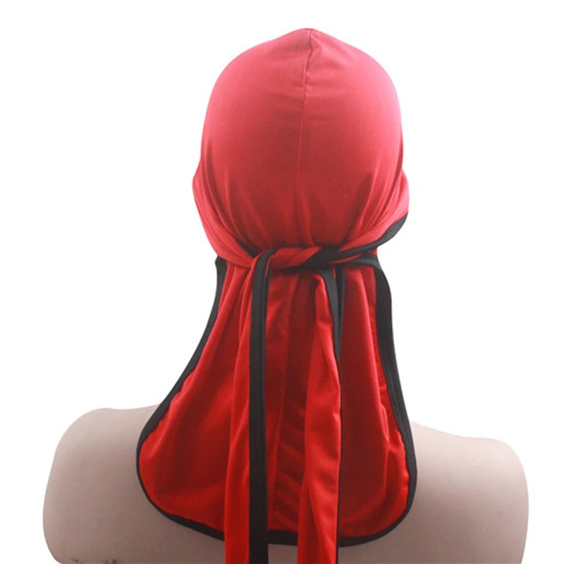New Men Women Durags Hip Hop Bandana Pirate Cap Du Doo Rag Silky Durag Headwear Long Tail Chemo Satin Headscarf Hat | Аксессуары для