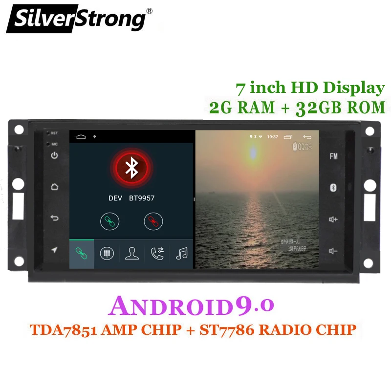 Автомобильная магнитола SilverStrong 2DIN 32G Android 9 0 gps для Jeep Cherokee 2009 2008 2010 Wrangler