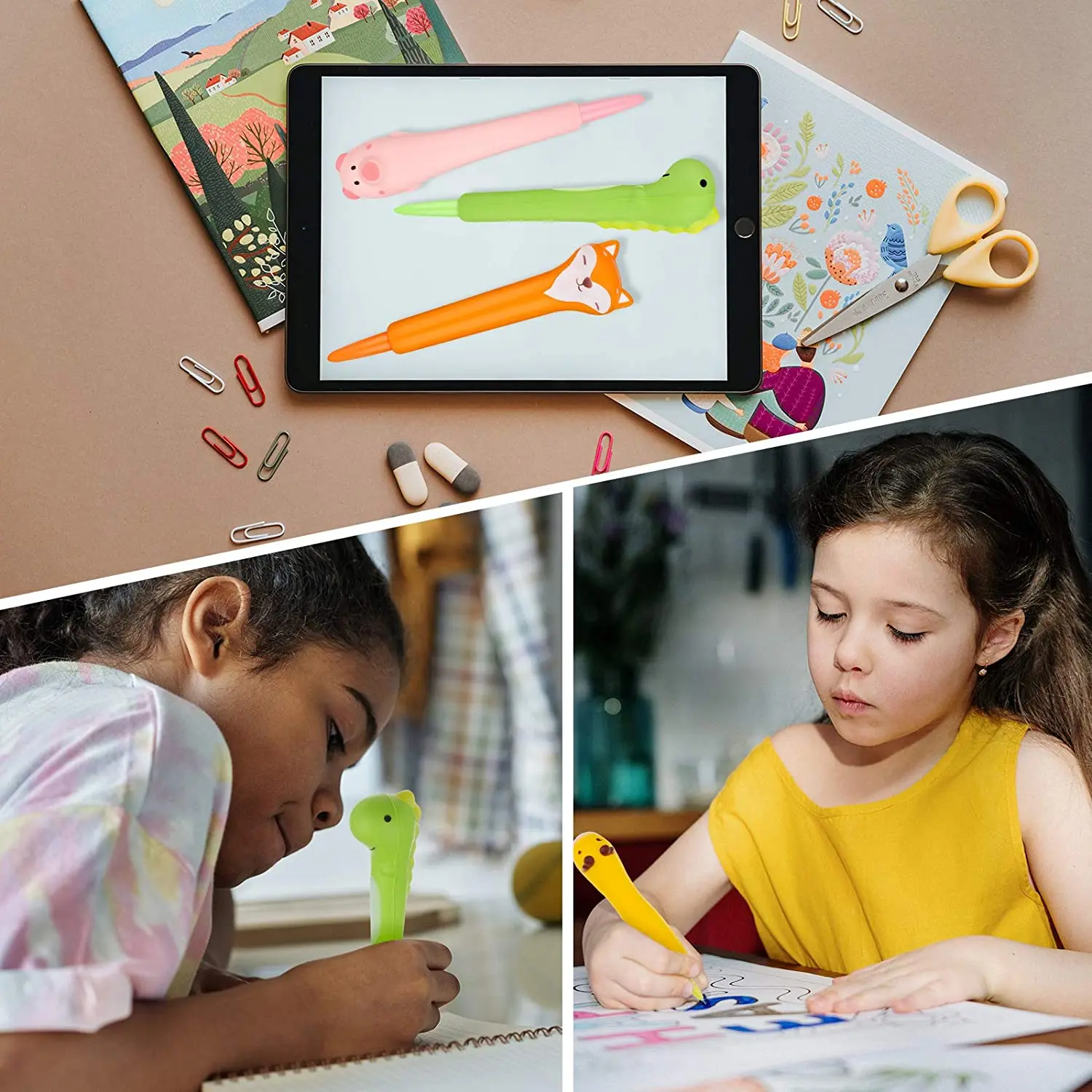 

Multiple Patterns Gel Ink Pen Cute Cartoon Animal Gel Ink Pens Sponge Pens Cartoon School Classroom Stationery for Students Kids