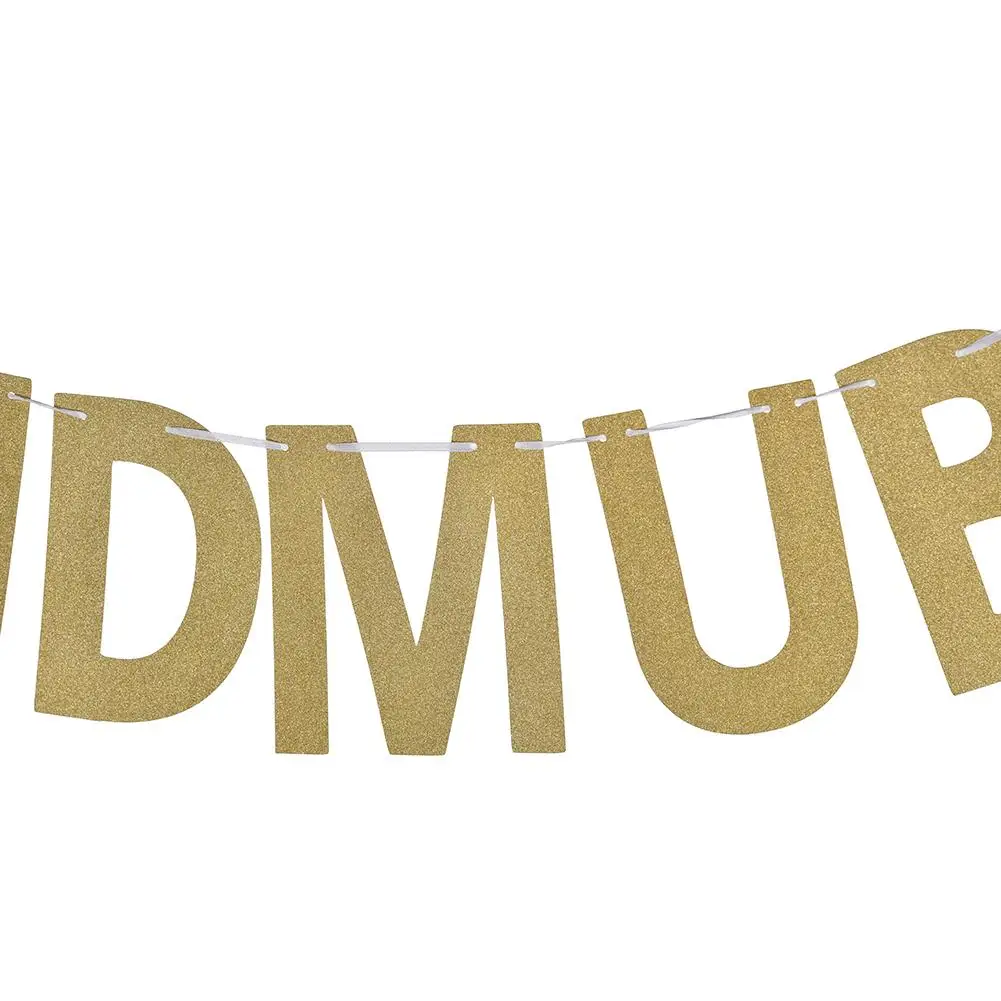 ИД Мубарак золотые буквы гирлянда флаг украшение для свадебной вечеринки баннер