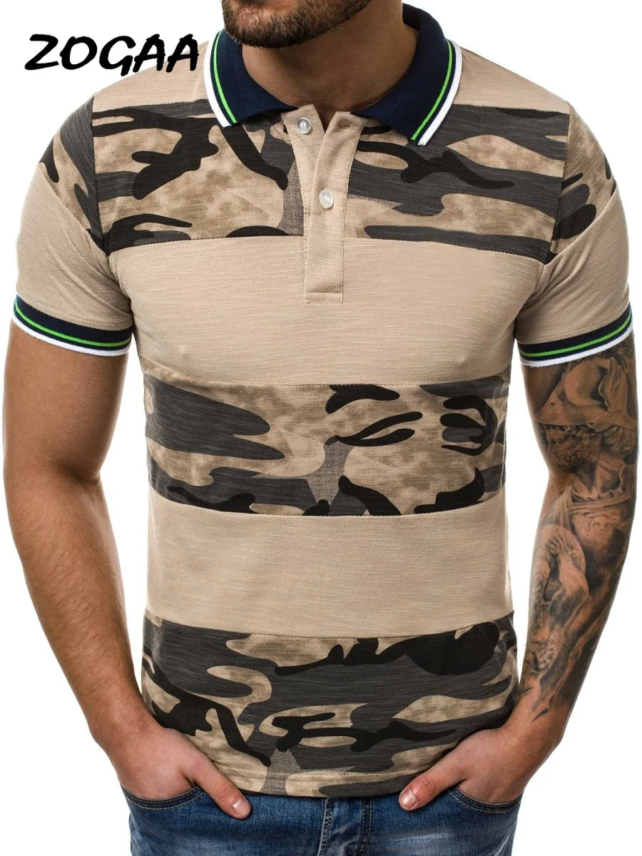 

ZOGAA New Camouflage Mens Polo Shirt Brands Business Male Polo Dress Classic Breathable Polos Para Hombre Summer Men Clothing XX