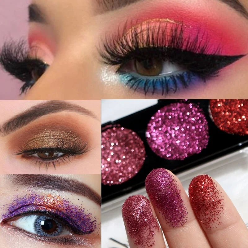 5 Цвета блестящие тени для век палитра расшитые бусинами и блестками глаз диск