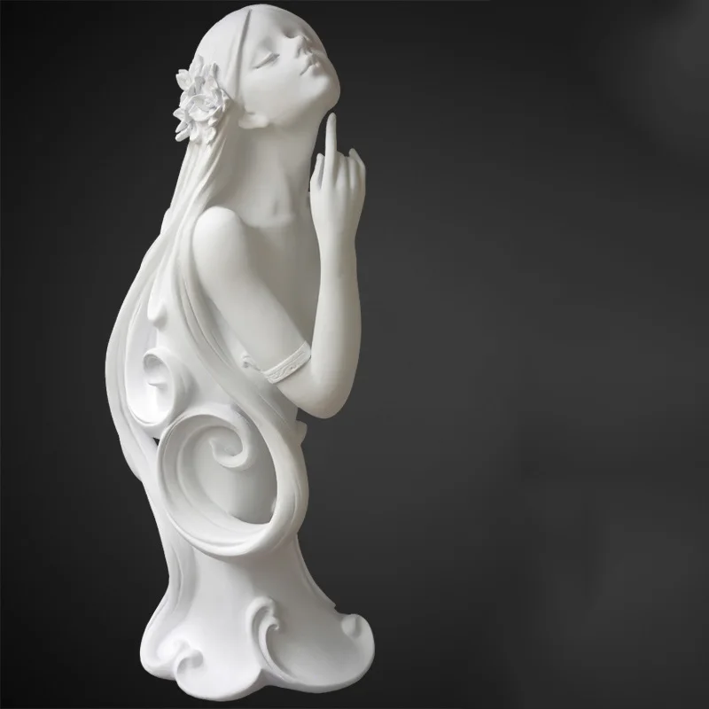 

Euroepan Resin Sexy Woman Plaster Figure Decoration Home Portrait Sculpture Furnishing Crafts Hotel Character Statue Ornaments