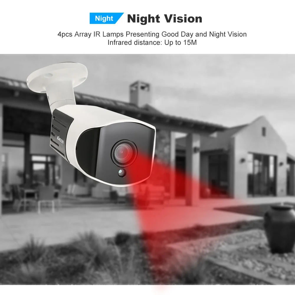 KKmoon 5.0MP AHD пуля Водонепроницаемый CCTV Камера 1/2.7 ''CMOS 4 шт Массив ИК лампы Ночное