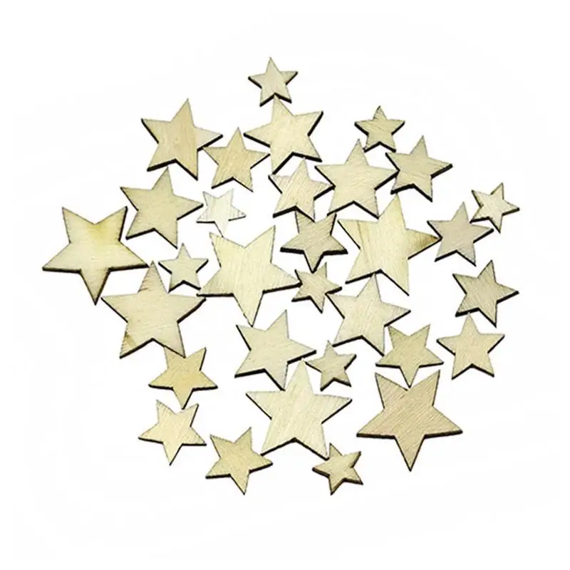 

A Pack Of 50 Five-pointed Star Logs Non-porous Buttons Size Mixed Q5K2
