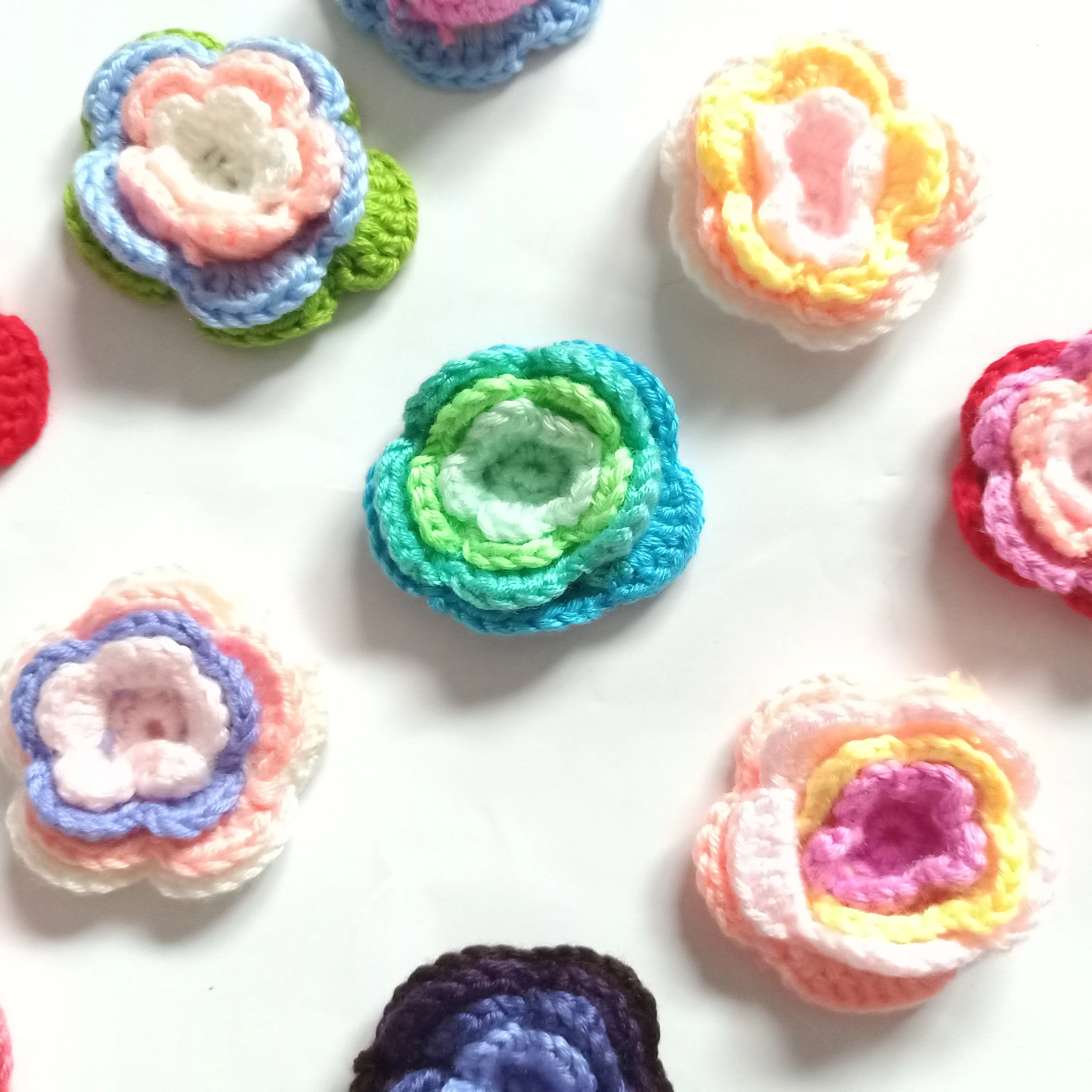 1 шт. головные уборы Красочные Вязание шерстяное цветы для волос заколка Роза