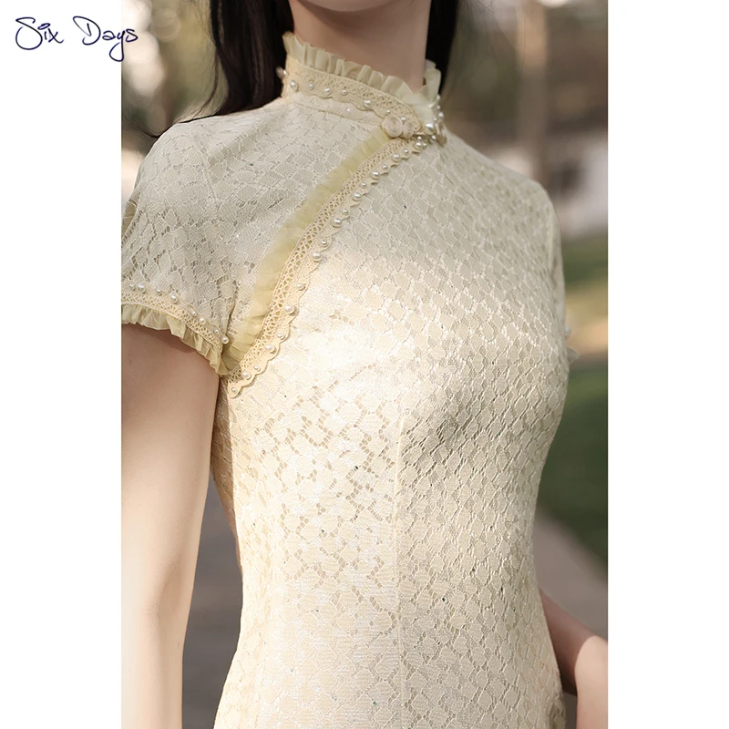 

Пикантные женские Cheongsam молодой китайский платье класса люкс штаны с кружевами для девочек Ципао вечерние платье принцессы на свадьбу; Женс...