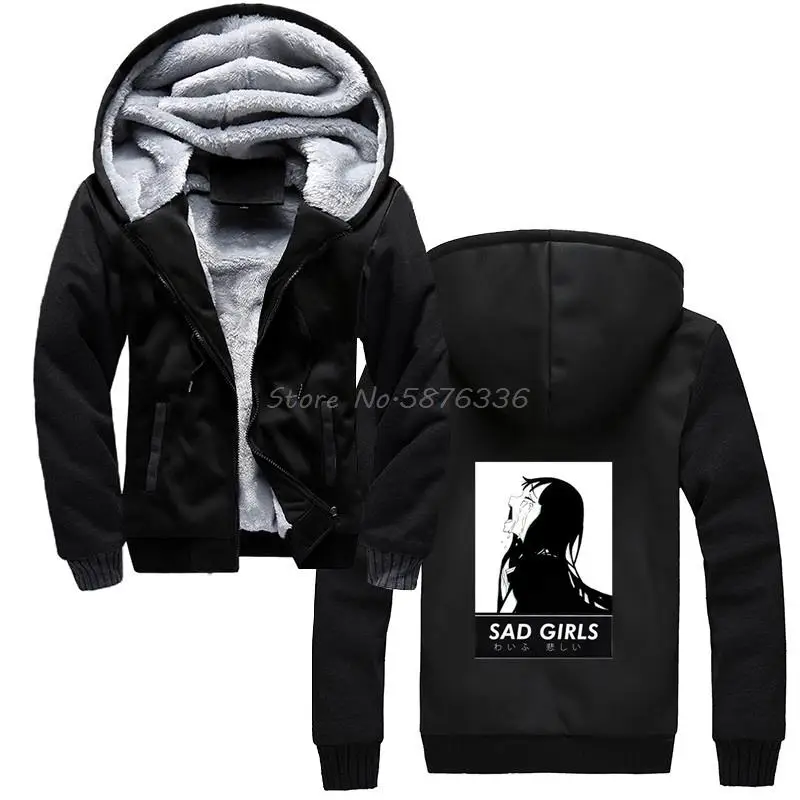 Худи грустная девочка из аниме Nu Goth Senpai Ahegao мужское утепленное худи толстовка с