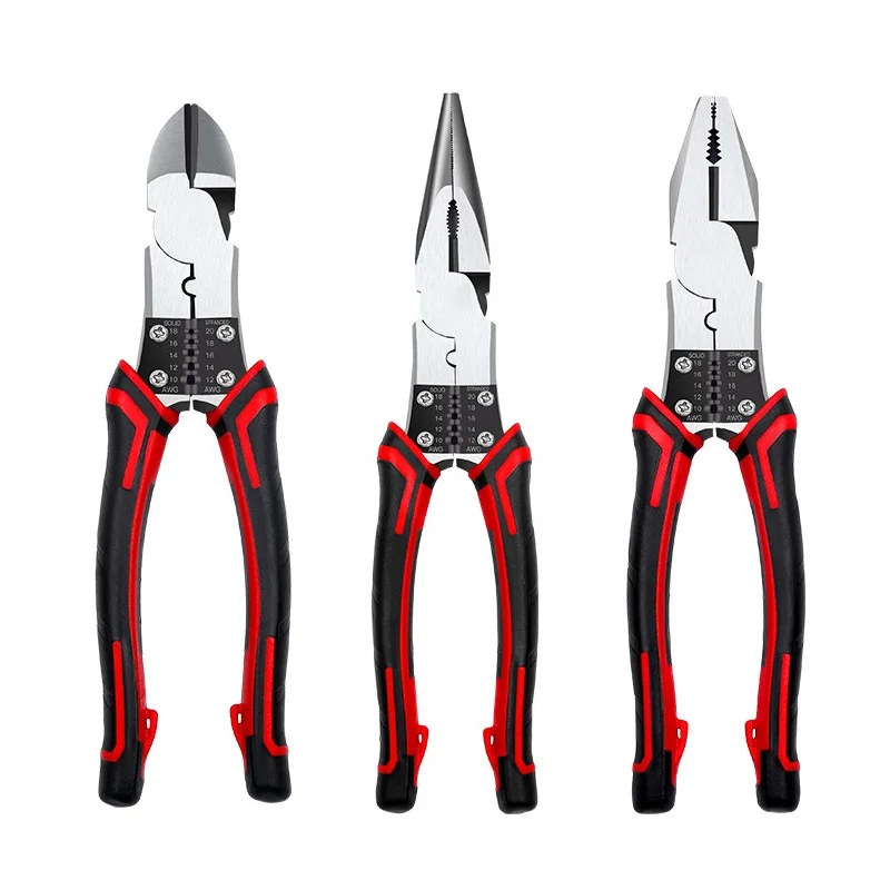 

Multitool Pliers Set Wire Cable Stripper Cutter Crimper Crimping Tool Stripping Cutting Long Nose Pliers Diagonal Hand Tools