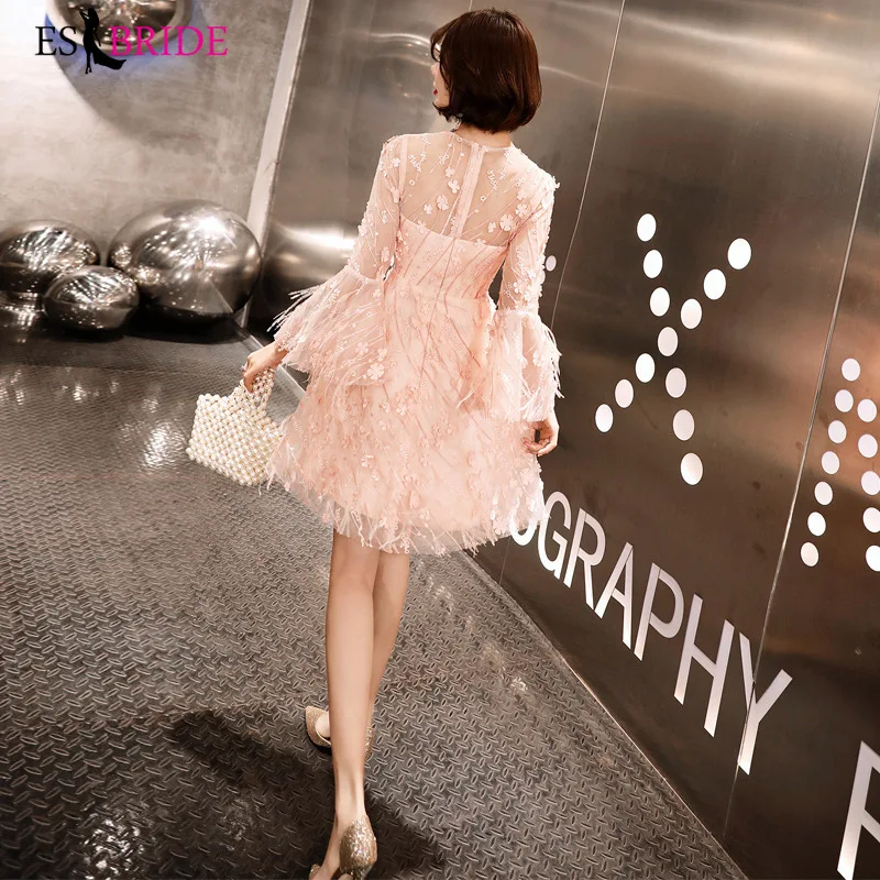 Розовые вечерние платья для женщин короткое вечернее платье трапециевидной