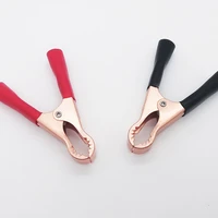 2pcs 50a 80mm metal electronic alligator claw car battery clamps crocodile tongs electrical wire connectors test crocodile clips
