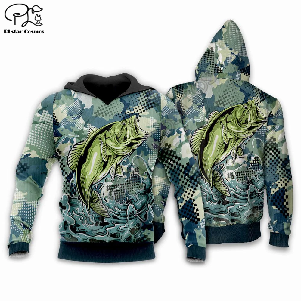

PLstar Cosmos Bass Fishing Fashion Men's/Women Sweatshirt Funny Animal 3D Print Hoodies Harajuku Jacket outdoor Casual Style-6