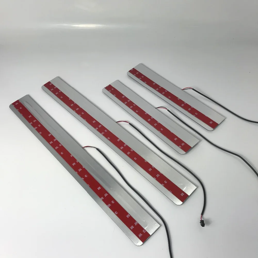 

Osmrk led moving door scuff for ford raptor dynamic door sill plate flat lining overlays guards flowing/fixed light