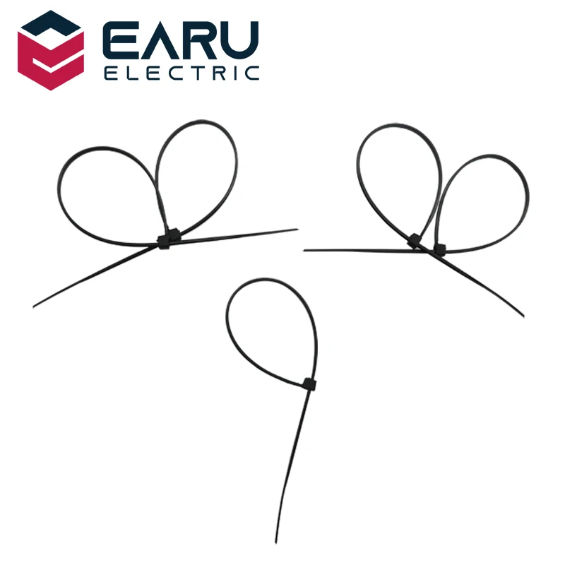 Самоблокирующийся пластиковый нейлоновый Галстук 100 шт. черный 5x300кабельная