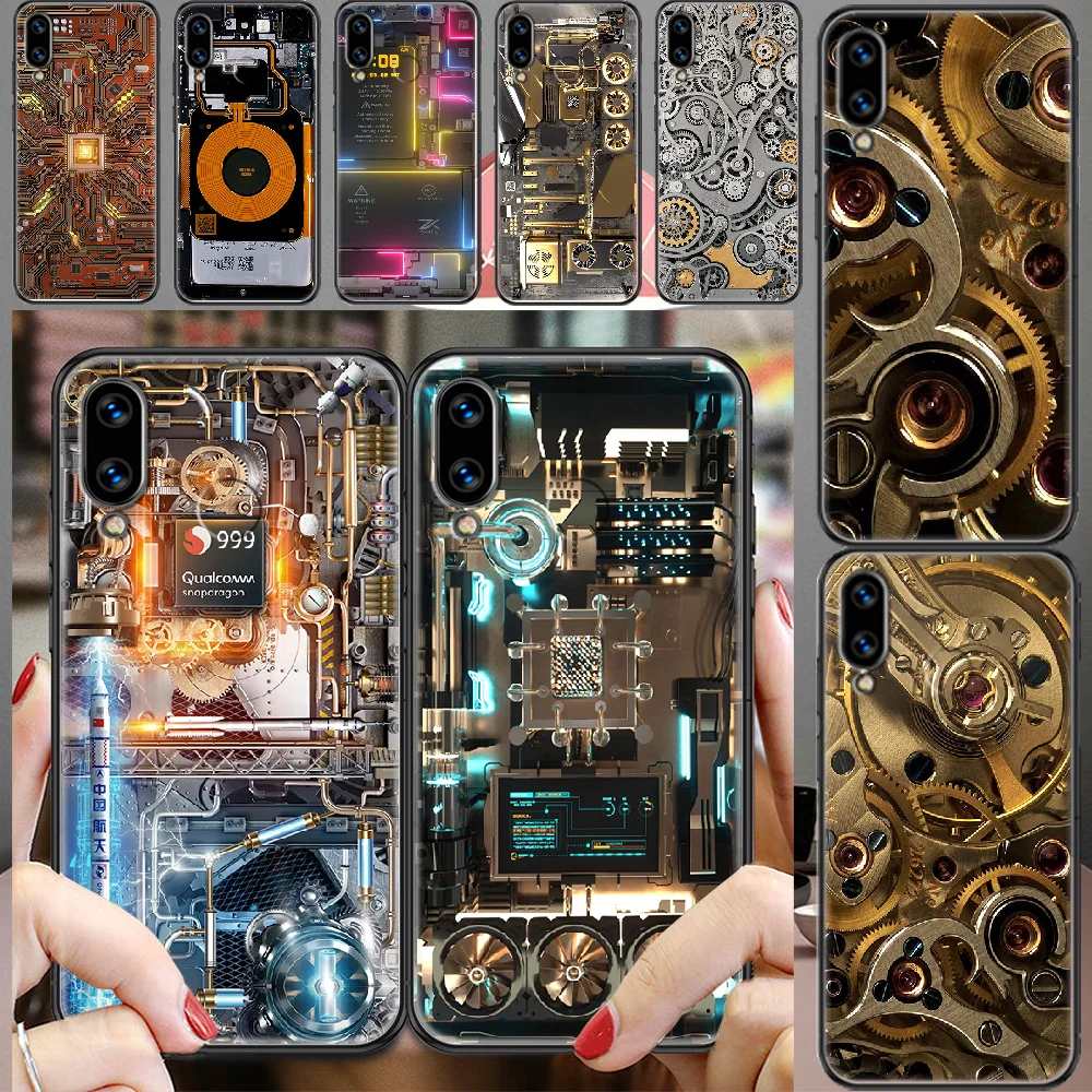 Схема сборки платы основной платы с процессором и чехол для телефона Huawei Honor 6 7 8 9 10 10i 20 A C X Lite Pro Play черного цвета, красивый чехол из TPU.