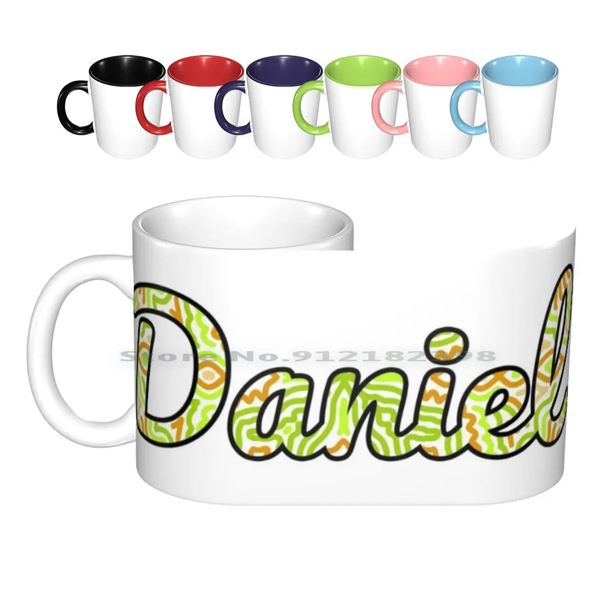 

Daniel Handwritten Name Ceramic Mugs Coffee Cups Milk Tea Mug Daniel Dani Dan Danny Name Handwritten Handwriting Pattern