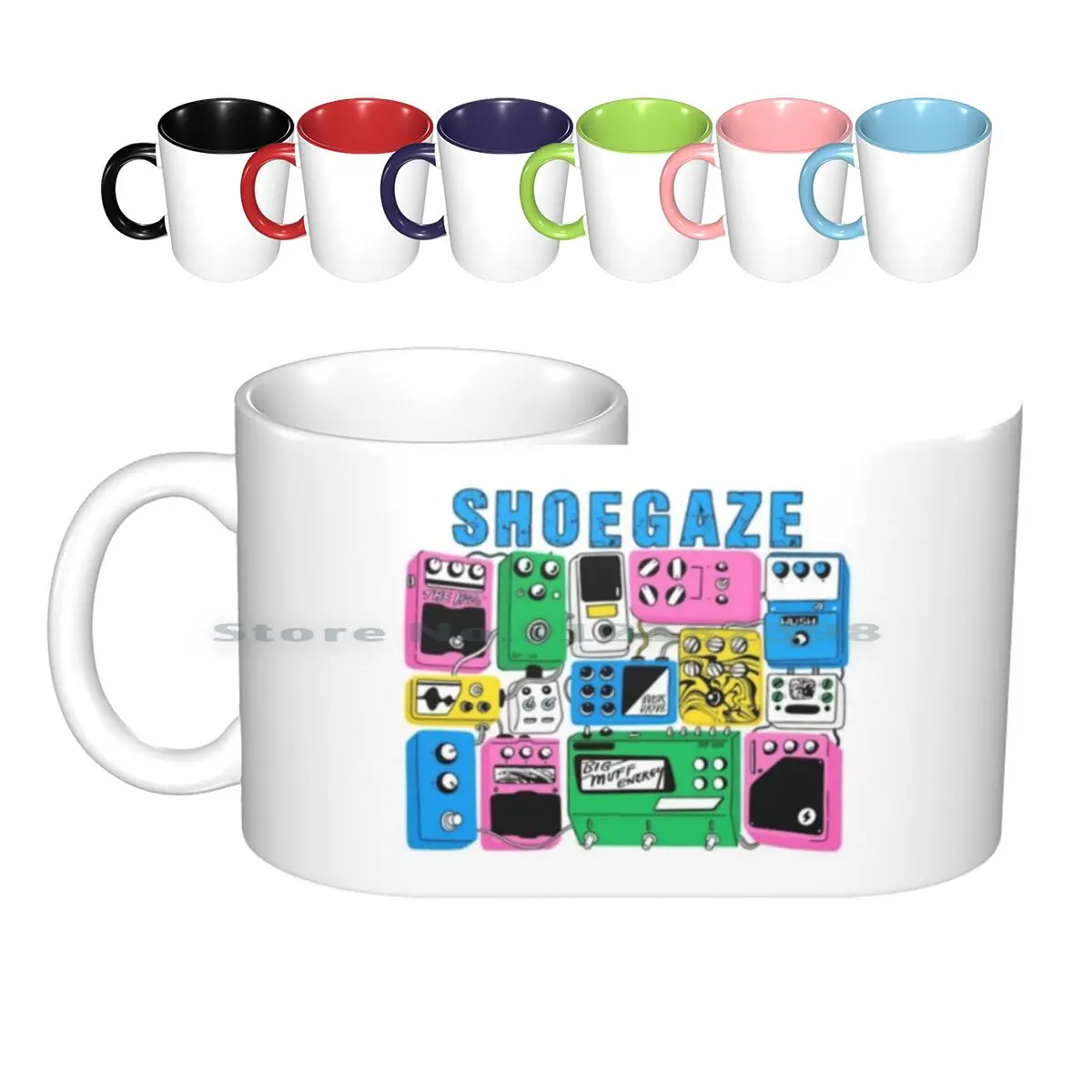 

Керамические кружки Shoegaze с педалью для гитары, кофейные чашки, Кружка для молока и чая, чашка Shoegaze My Bloody Valentine Indie Music Slow Dive Loveless 90-х Band