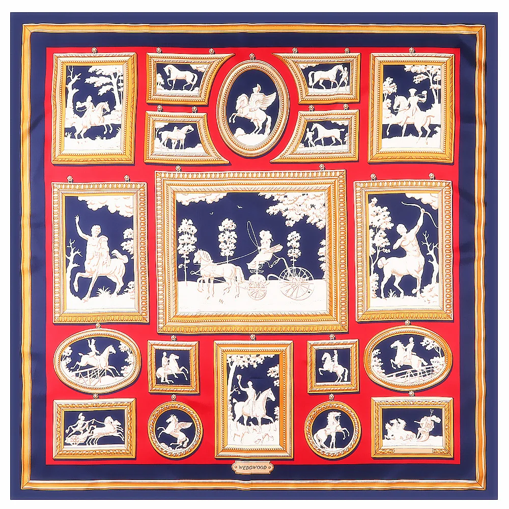 Женский саржевый шелковый шарф роскошный брендовый квадратный в европейском