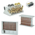 Конструктор армейский пистолет WW2 MOC SWAT, кирпичи, военное оружие, контейнер, аксессуары, забор, полиция, собака, солдат, игрушки для детей