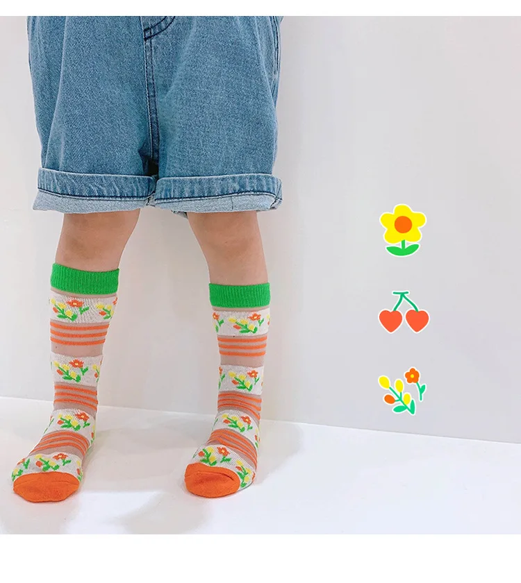 

3 Pairs/lot Summer New Girls Sock Cartoon Print Kids 100% Cotton Breathable Thin Socks Mesh Toddler Kids Sock