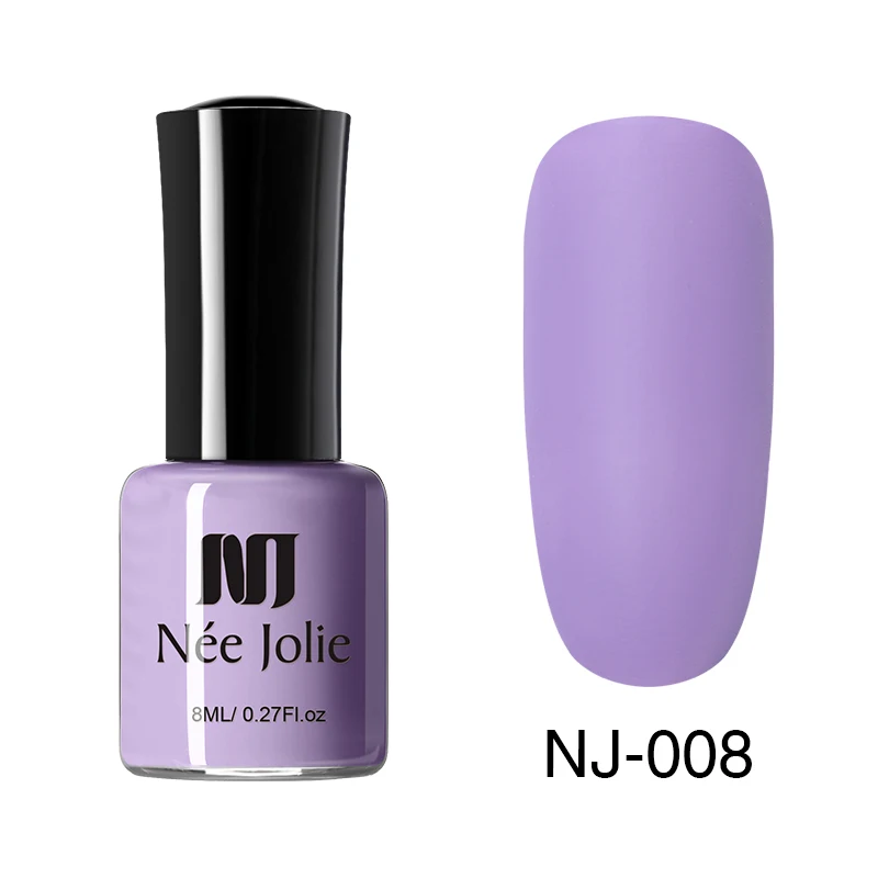 8ml NJ-08 NEE JOLIE 7,5 мл матовый тусклый лак для ногтей фиолетовый черный лак для ногтей маникюрный лак для ногтей 12 цветов - Цвет: 8ml NJ-08
