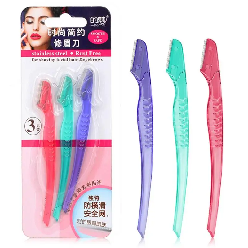 3 шт./компл. портативный триммер для бровей бритвы лица Женская бритва удаления