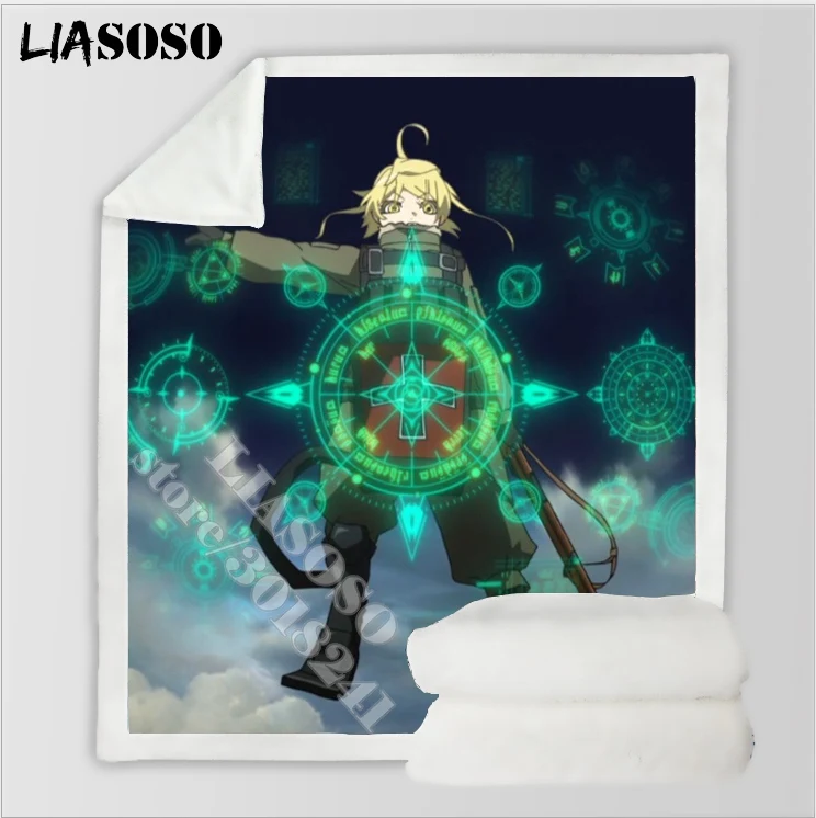 Youjo Senki Saga of Tanya the Evil аниме одеяло 3D принт для путешествий флисовое стеганное