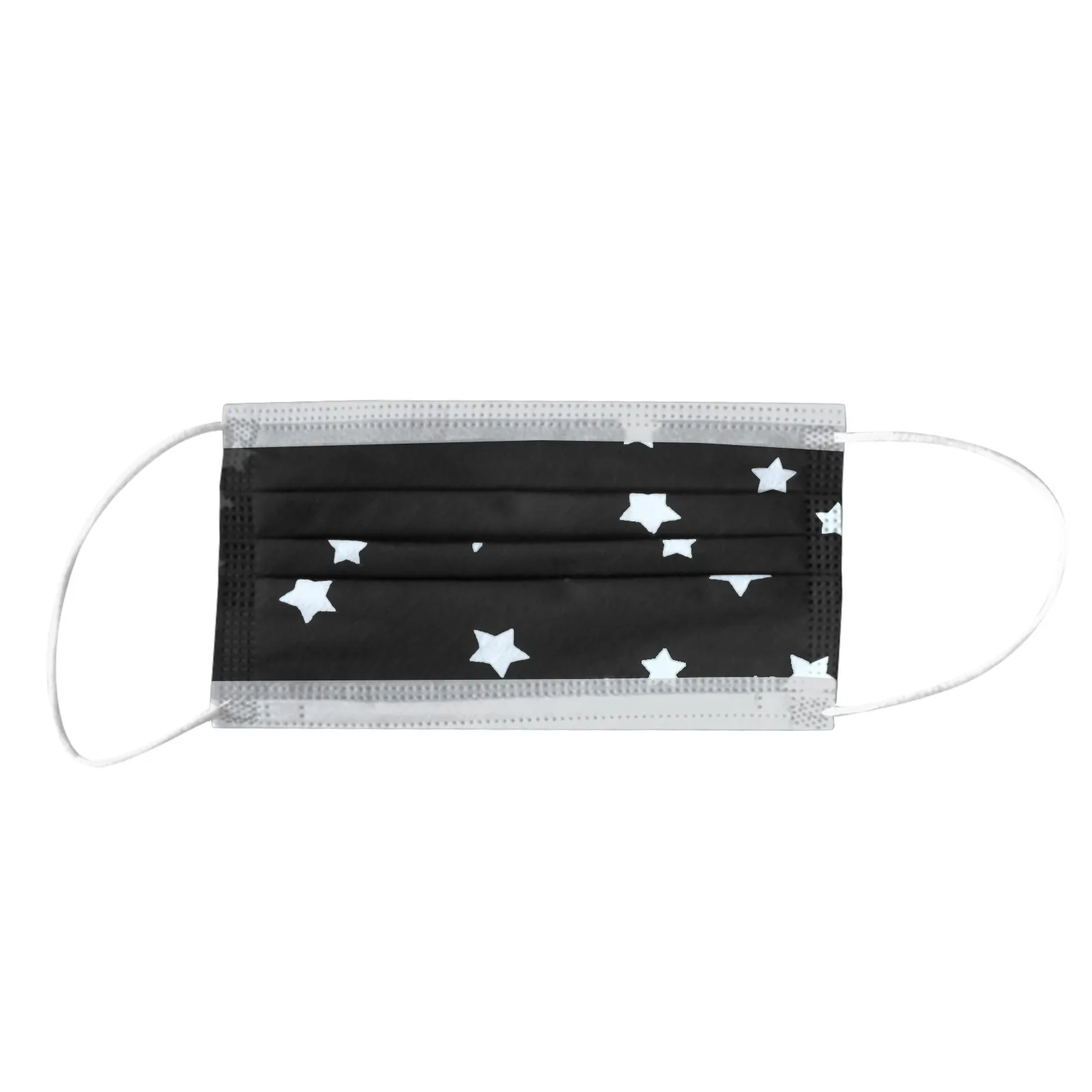 

100PCS Face Mask Kids Children's Mask Black Blue Grey Pink Stars Prints 3 -Layer Breathable Disposable Mask Mascarillas