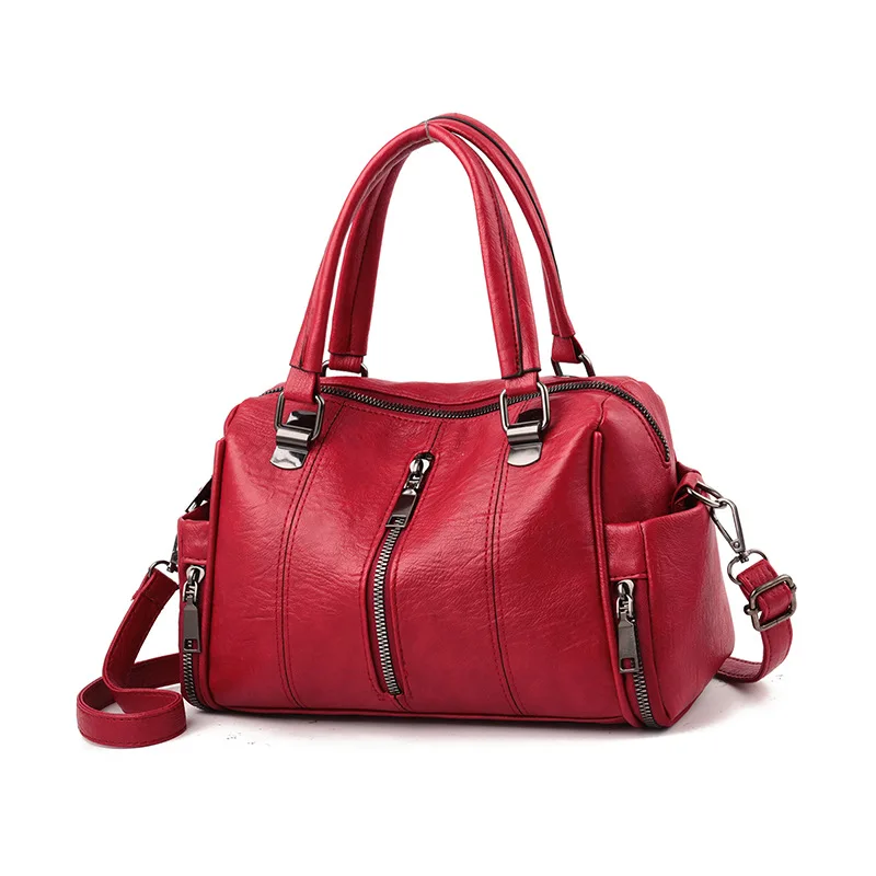 

2020 High Quality PU leather Women Bag Handbag Casual Large Capacity Hobos Female Totes Bolsas Vintage Solid Shoulder Bag