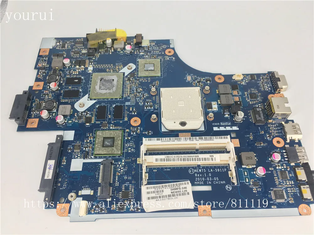 

Материнская плата yourui MBWM602001 MB.WM602.001 New 75 LA-5911P, материнская плата для ноутбуков Acer 5551 5551G, работает на 100%