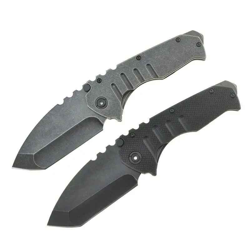 

High-quality Folding Knife 9cr18mov Sharp Blade Stone Wash Steel G10 Handle EDC Self Defense Tactical Survival Gift Knife HW77