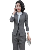 ladies grey black blazer womens business suit formal office trouser suits work wear pant with jacket sets ol styles costumes