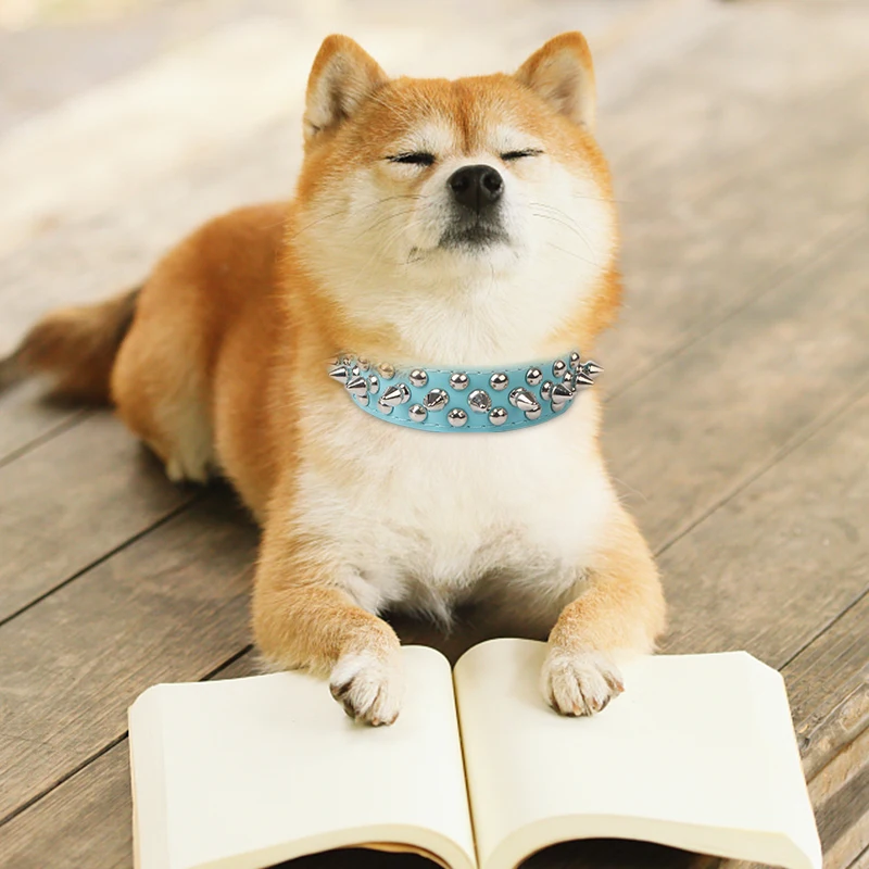 Крутой ошейник с заклепками для питомцев регулируемый собаки ремешок шеи