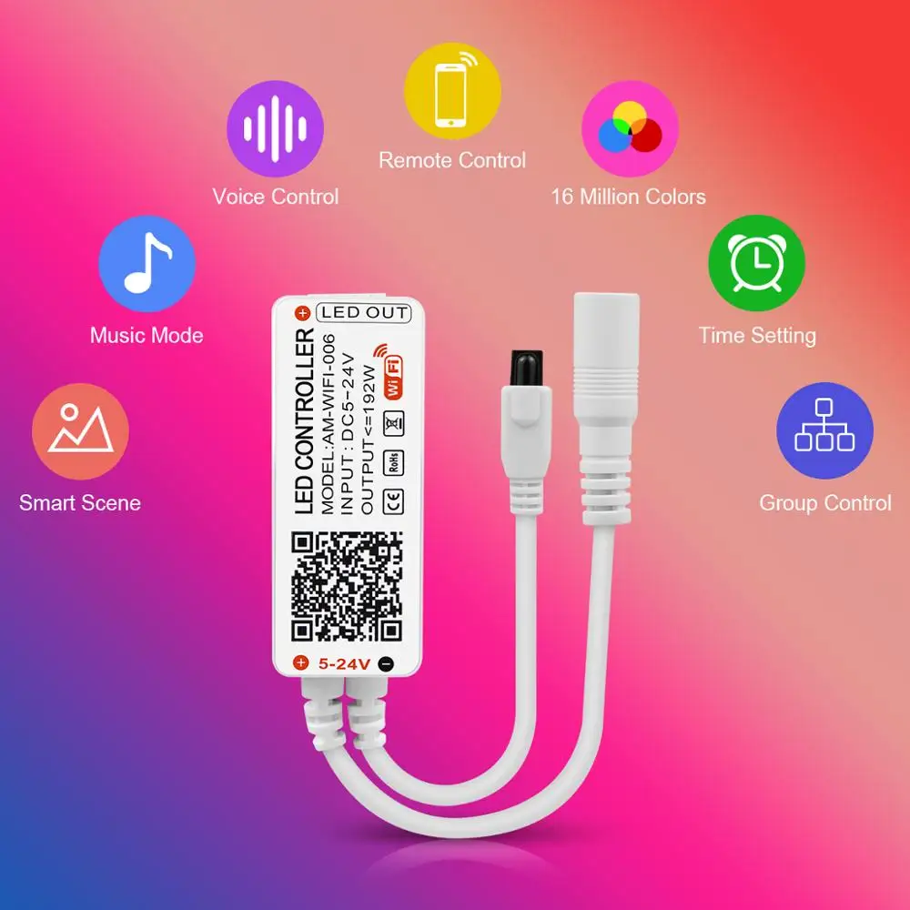Светодиодная лента Tuya APP Wi Fi 12 В 24 Bluetooth беспроводная умная жизнь RGB/RGBW/RGB + CCT для 5050
