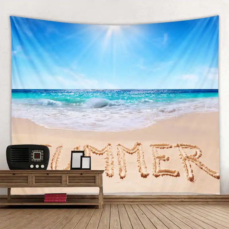 

Beach Summer Tapestry Bohemian Wall Hanging Dream Hanging Cloth Mandala Printed Tapestry Living Room Bedroom Home Decor