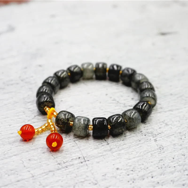Natural Jade Bead Bracelet Charm Crystal Bangle Jewellery Fashion Accessories Hand-Carved Amulet Gifts for Women Men | Украшения и