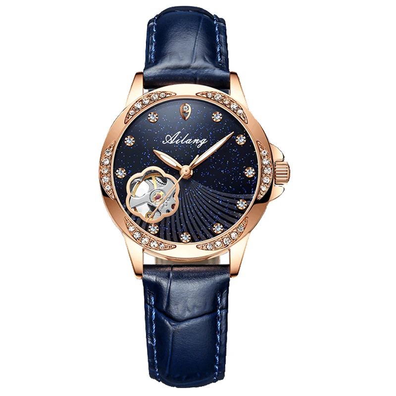 New Montre Femme Top Brand Luxury Fashion Mechanical Watch Gypsophila Ladies Skeleton Automatic Watch Ladies enlarge