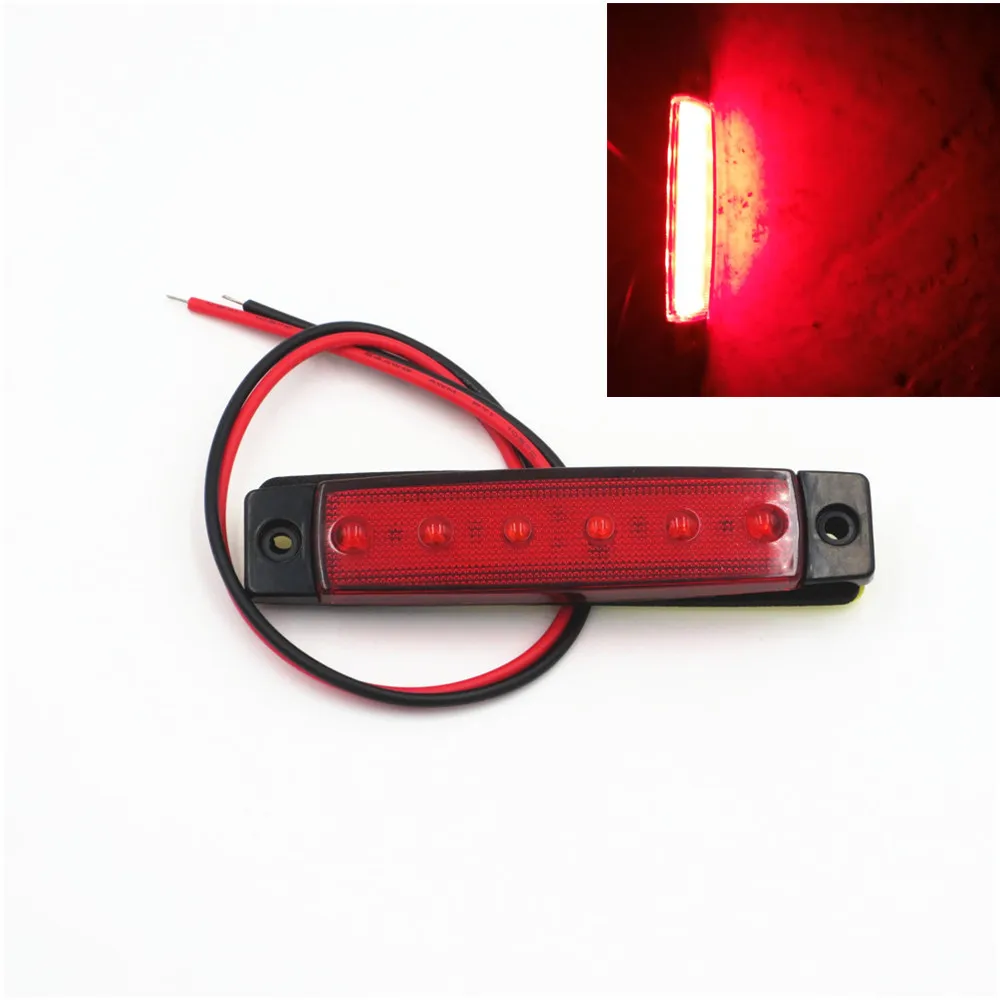1x DC 12 v/24v 6LED Боковой габаритный фонарь светильник для грузового прицепа Индикатор