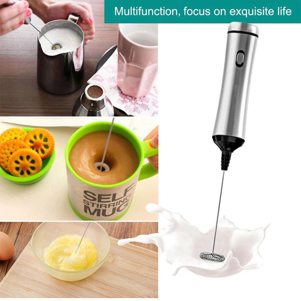 Электрический вспениватель молока для кофе устройство взбивания яиц мини ручка